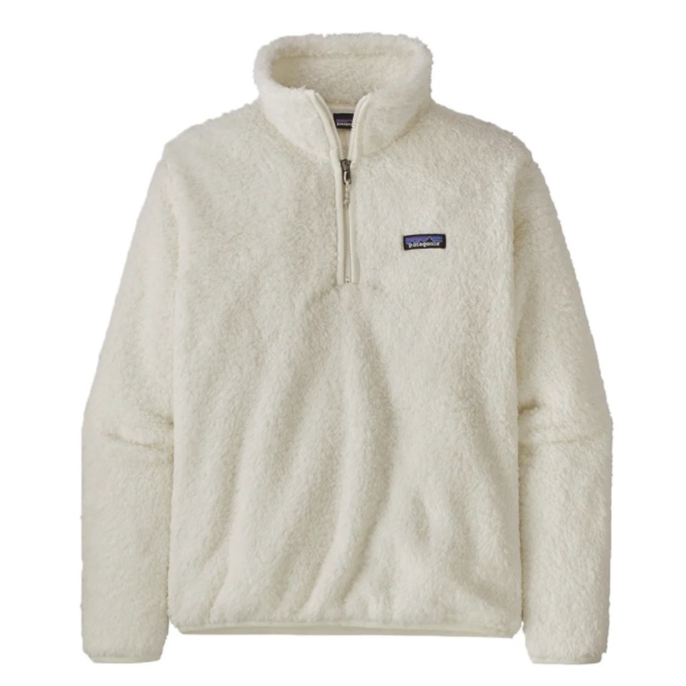 Patagonia Womens Los Gatos 1/4-Zip Fleece pullover synchilla medium white fuzzy